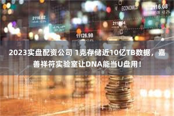 2023实盘配资公司 1克存储近10亿TB数据，嘉善祥符实验室让DNA能当U盘用！