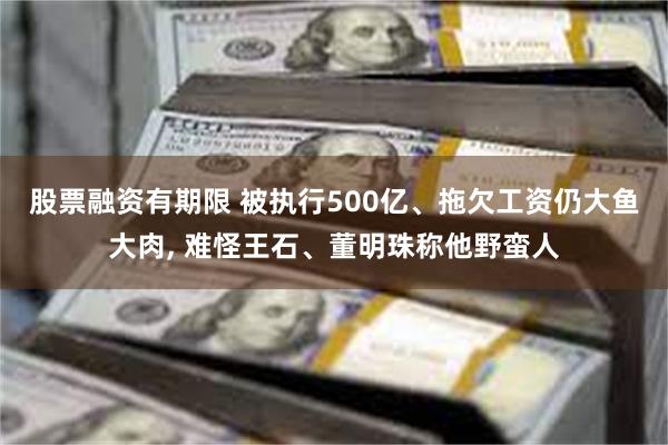 股票融资有期限 被执行500亿、拖欠工资仍大鱼大肉, 难怪王石、董明珠称他野蛮人