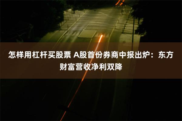 怎样用杠杆买股票 A股首份券商中报出炉：东方财富营收净利双降